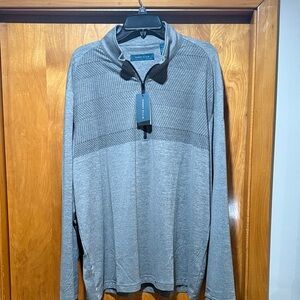 Perry Ellis Men's Heather Gray Quarter Zip Toyota “TRD” on Left sleeve